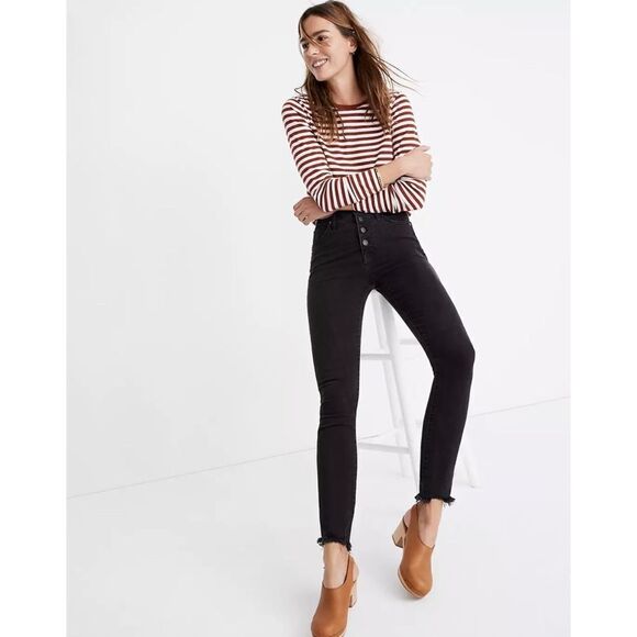 Madewell | 10” High-Rise Skinny Jeans with Distressed Hem, Size 23 - Picture 1 of 15